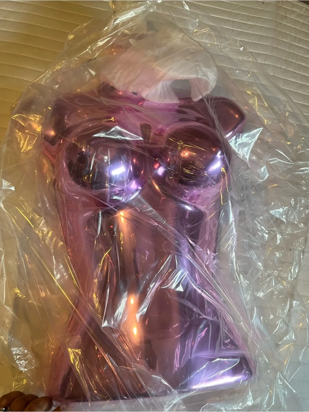 Metallic Pink Woman Torso Display - Bath & Body Accent